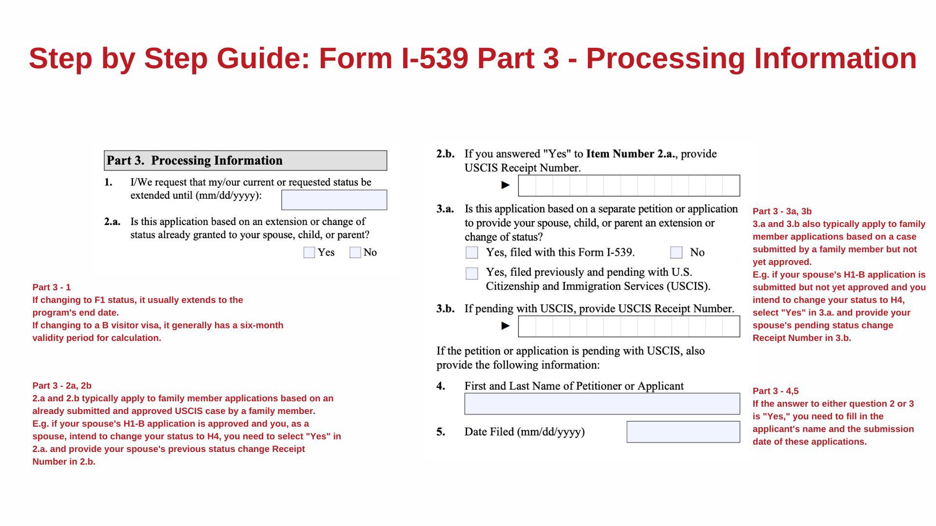 step by step guide: i-539 part 3 - processing information