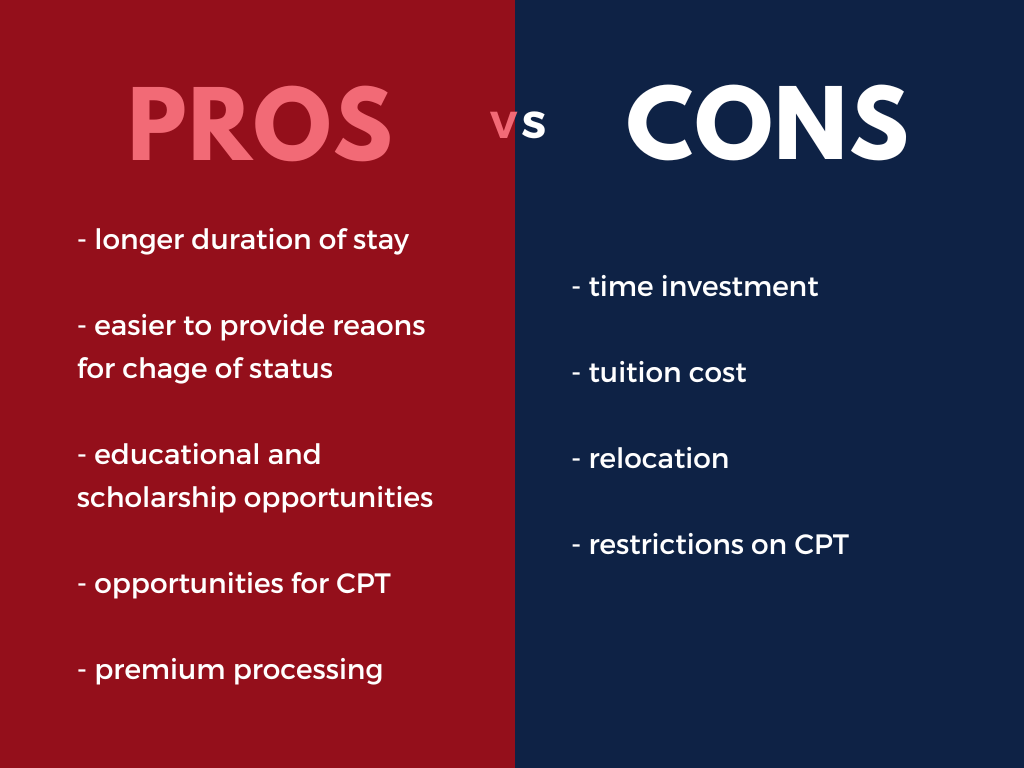 h1b to f1 pros and cons